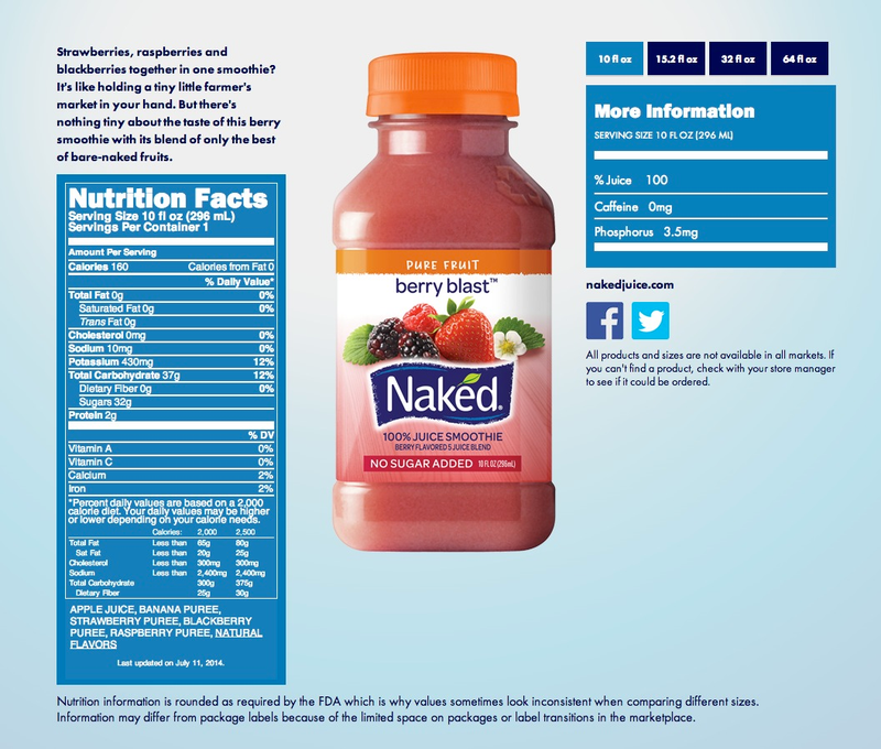 Illustration for article titled Some Naked™ juice contains more sugar than Pepsi